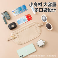 Anti-theft Travel Waist Pouch for Passport and Valuables, Slim and Discreet Running Belt for Men and Women