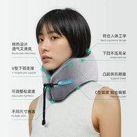 Memory Foam Travel Neck Pillow with EVA Storage Case for Airplanes, Trains, and Cars