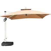 Outdoor Patio Umbrella with Base, Large Cantilever Sunshade for Garden, Balcony, Cafe