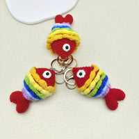 Handmade Crocheted Koi Fish Keychain Pendant DIY Accessory Clownfish Festive Gift
