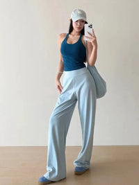 Women's Loose Fit Wide Leg Athletic Pants Breathable High Waist Straight Leg Trousers