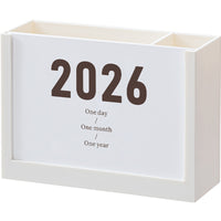 2026 Creative Desk Calendar Pen Holder with Memo Pad and Storage Box