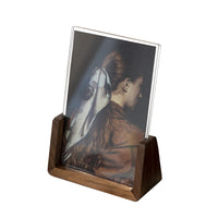 U-Shaped Solid Wood Photo Frame with Acrylic Panel for Desktop Display