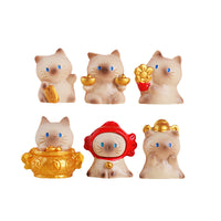 Lucky Cat Car Dashboard Ornament Resin Figurine Creative Cartoon Fortune Cat Decoration