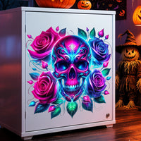 Halloween Skull and Floral Wall Decal Sticker