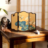 New Chinese Style Floral Butterfly Desktop Screen Ornament for Tea Room and Study