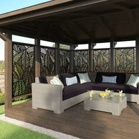Outdoor Wood Plastic Composite Carved Privacy Screen Panel for Garden Patio