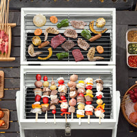 Portable Outdoor Charcoal BBQ Grill with Chimney and Grill Pan Option