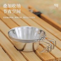 Outdoor 304 Stainless Steel Sierra Bowl Set with Storage Bag for Camping and Picnics