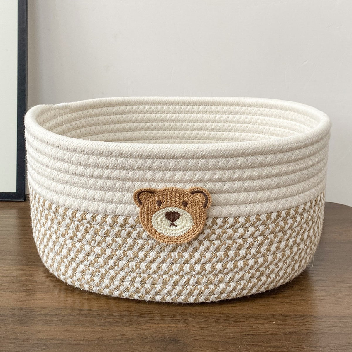 Hand-Woven Cotton Rope Storage Basket for Snacks, Remotes, and Sundries