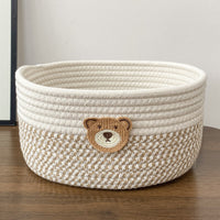 Hand-Woven Cotton Rope Storage Basket for Snacks, Remotes, and Sundries
