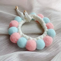 Pet Cat Collar with Bell, Adjustable Hand-Woven Decorative Necklace for Small Dogs and Cats