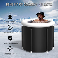 Portable Inflatable Ice Bath Tub for Athletes - Foldable Large Capacity Cold Plunge Barrel