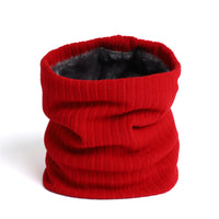 Unisex Fleece Lined Knitted Neck Warmer Scarf for Winter