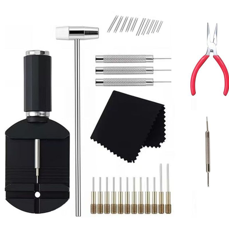 Watch Repair Tool Kit 40-Piece Carbon Steel Band Link Remover Adjuster Set