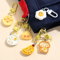 Cute Food Play Cheese Keychain Cartoon Food Pendant for Bags and Earphone Cases, Best Friend Gift