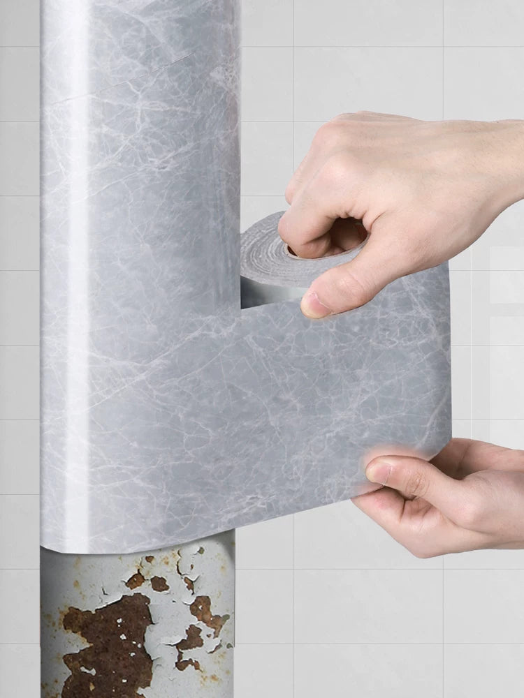 PVC Pipe Cover for Drain Pipes, Waterproof and Moisture-proof Wall Sticker for Kitchen and Bathroom