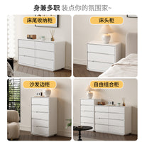 Solid Wood Italian Minimalist Chest of Drawers for Living Room and Bedroom Storage