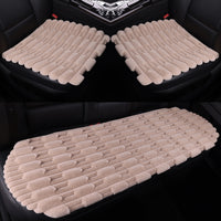 Thickened Bamboo Velvet Car Seat Cushion Set for Winter - Soft & Comfortable