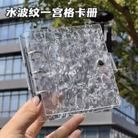Crystal Clear 3-Inch Mini Photo Card Album with Wavy Design, Loose-Leaf Collector for Kpop Photocards