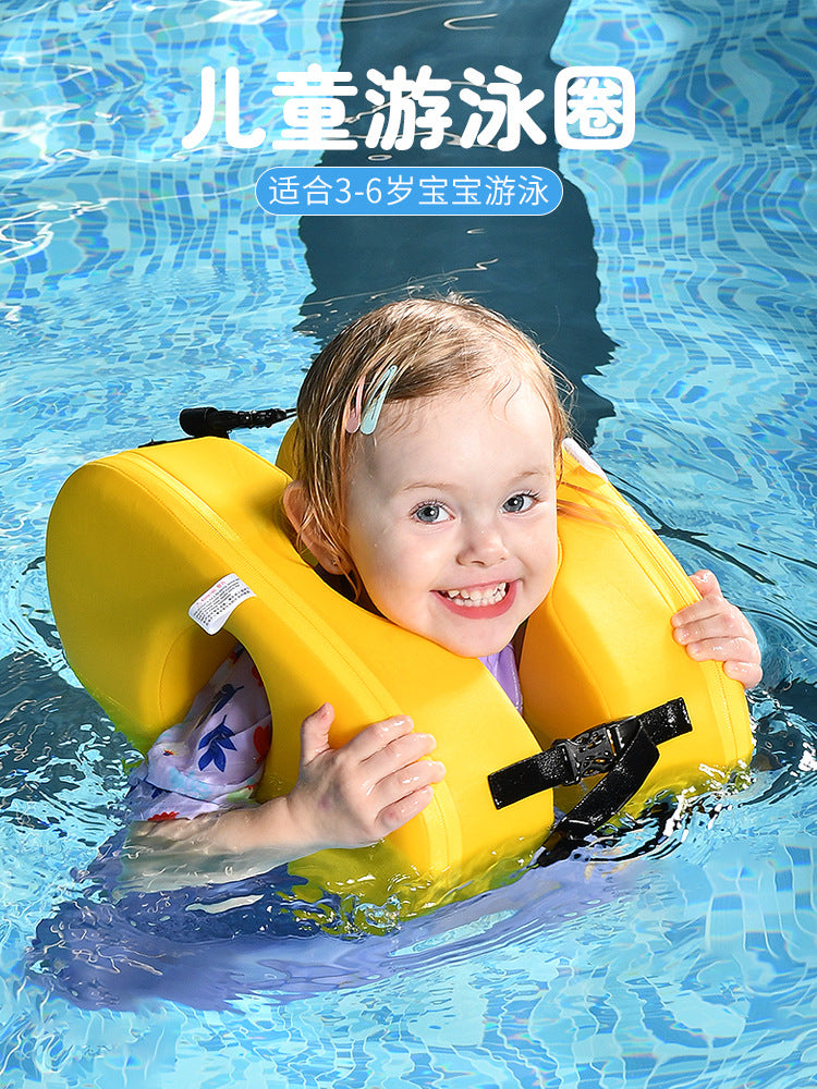 Baby Non-Inflatable Swimming Ring for 3-6 Year Olds, Anti-Flip Shoulder Float