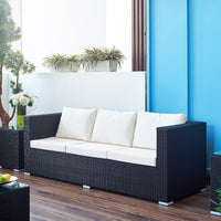 Rattan Sofa and Chair Set for Patio Garden Balcony Living Room Corner Wicker Furniture