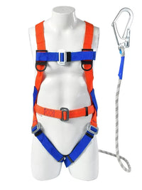 Full Body 5-Point Safety Harness with Double Hooks for Construction and High-Altitude Work