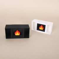Dollhouse Miniature Christmas Fireplace Furniture Set with Ottoman Cushion