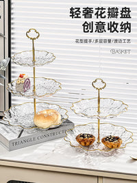 Luxury Wavy Multi-tier Fruit and Dessert Stand for Living Room Coffee Table