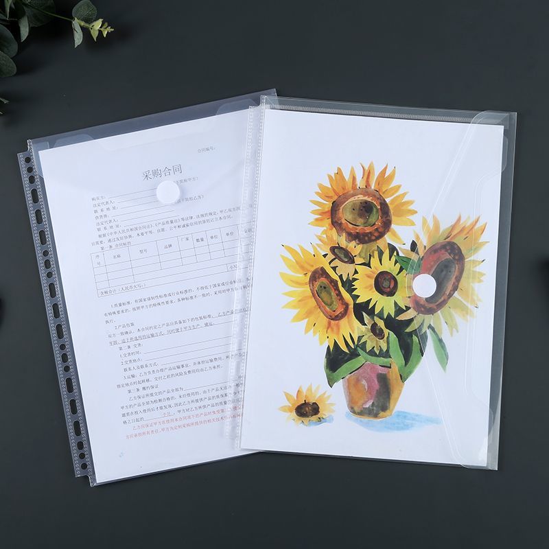 A4 Clear Document Sleeves for Ring Binders, Thickened File Protector Pockets