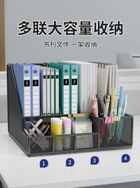 Metal Mesh Desk File Organizer, Multi-tier Document Holder for Office and Home, A4 Paper Storage Rack