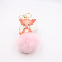 Cute Fox Leather Keychain Pendant for Women's Handbags and Wallets
