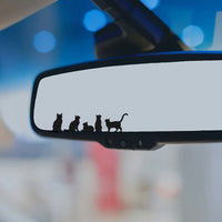 5-Pack Black Cat Silhouette Car Rearview Mirror Decals