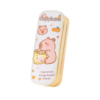 Double-Layer PU Pencil Case for Kids, Large Capacity Stationery Box for Primary School Students