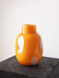 NTSTUDIO Colorful Polka Dot Glass Vase, Retro Artistic Desktop Decor