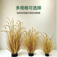 Autumn Tone Artificial Reed & Foxtail Grass Potted Plants for Indoor/Outdoor Decor