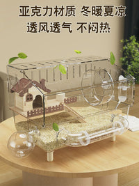 Luxury Large Acrylic Transparent Two-Story Hamster Cage Villa for Golden Hamsters