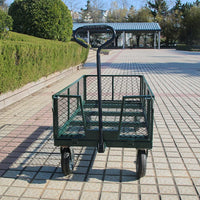 Heavy-Duty Platform Cart with Silent Swivel Casters and Brake, Mesh Sides for Cargo Transport