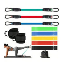 Resistance Band Set with Door Anchor, Ankle Straps, and Handles for Home Workouts