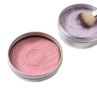 Makeup Brush Cleaning Soap with Silicone Scrubber Pad for Sponges and Puffs