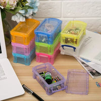 Creative Cute Solid Color Translucent Mini Plastic Desktop Storage Box for Cosmetics and Sundries