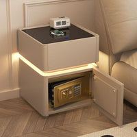 Smart Nightstand with Integrated Safe, Wireless Charging, and Storage for Bedroom