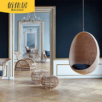 Outdoor Rattan Wicker Hanging Egg Chair Swing for Patio Garden Balcony
