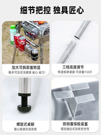 Portable Outdoor Camping BBQ Grill Stainless Steel Charcoal Folding Grill for Home Use Thickened