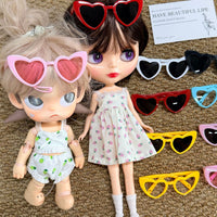 8cm Wide Heart-Shaped Doll Sunglasses for 24cm Dolls and Pets