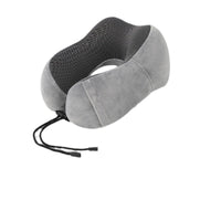 Travel Neck Pillow U-Shaped with Storage for Airplane and Car, Portable Cervical Support Cushion