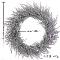 Large Lavender Flocked Wreath Door Decor