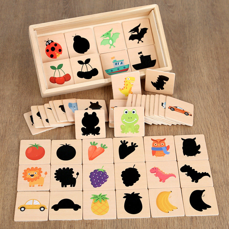 Montessori Wooden Shadow Matching Puzzle Game for Preschool Kids Early Education