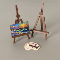 Miniature Dollhouse Art Easel with Sketchpad and Frame, Simulation Model for Dollhouse Decor