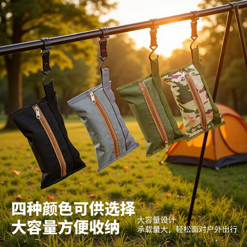 Outdoor Camping Accessory Bag, Multi-functional Tent Peg Storage Bag, 25/35/45cm Utility Pouch, Portable Fishing Parts Organizer